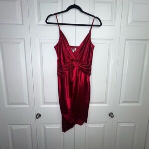 Shareen Collections Red Satin Dress‎